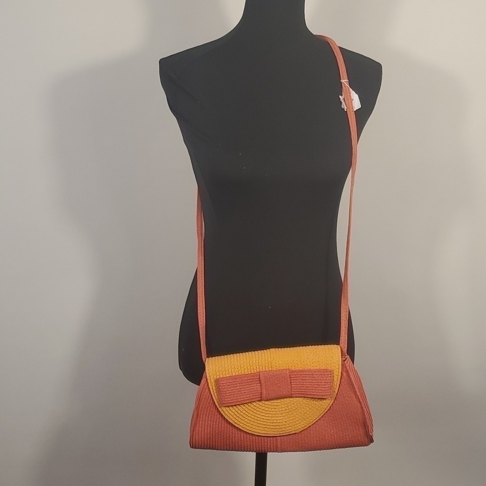 Salmon and orange color crossbody, clutch, shoulder bag